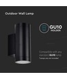 Zwarte Up/Down Wandlamp GU10 - Rond, Aluminium, IP54 buiten & binnen