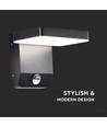 17W LED wandlamp met PIR sensor, vierkant - IP65, 2580lm, zwart, 4000K, incl. lichtbron