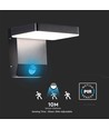 17W LED wandlamp met PIR sensor, vierkant - IP65, 2580lm, zwart, 4000K, incl. lichtbron