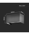 24W LED wandlamp met up/down licht - IP65, grijs, 4000K, 20cm hoog, aluminium, buiten