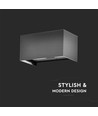 24W LED wandlamp met up/down licht - IP65, grijs, 4000K, 20cm hoog, aluminium, buiten