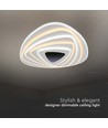 120W 3D Designer plafondlamp - 51x50cm, dimbaar, 3-in-1 CCT, incl. afstandsbediening