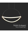 12W LED hanglamp - Ø40cm, zwart, 1,5m draad, incl. lichtbron