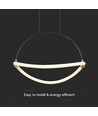 12W LED hanglamp, Ø40cm - Zwart, 4000K, 1,5m snoer, incl. lichtbron