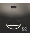 12W LED hanglamp, Ø40cm - Zwart, 4000K, 1,5m snoer, incl. lichtbron