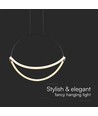 60cm 16W LED hanglamp - 1,5m draad, zwarte behuizing, 3000K, 1920lm