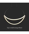 60cm 16W LED hanglamp - Zwart, 1,5m draad, 120lm/W