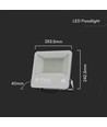 100W LED breedstraler, Samsung LED chip - 100lm/W, IP65, zwart, koud wit, buiten