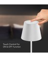 1,5W LED tafellamp, touch dimbaar - 5V, IP54, 3000K, zandwit, draadloos opladen, oplaadbaar