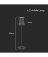 1,5W LED tafellamp, oplaadbaar - 3000K, IP54, touch dimbaar, zandzwart, incl. draadloos opladen