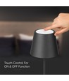 1,5W LED tafellamp, oplaadbaar - 3000K, IP54, touch dimbaar, zandzwart, incl. draadloos opladen