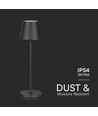 1,5W LED tafellamp, oplaadbaar - 3000K, IP54, touch dimbaar, zandzwart, incl. draadloos opladen