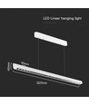 36W LED-lichtlijn voor ophanging - 3-in-1 CCT, Samsung LED, 120cm, zwart/wit, incl. draadophanging