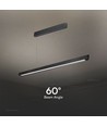 36W LED lineair pendelarmatuur - CCT, zwart, 2880lm, incl. draadophanging