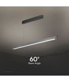36W LED lineair pendelarmatuur, 3IN1 CCT - 2880lm, mat grijs, Samsung LED, incl. draadophanging