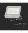 30W LED breedstraler, Samsung LED chip - Zwart, 3000K, 1m snoer, IP65 outdoor