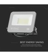 30W LED breedstraler, Samsung LED chip - Zwart, 3000K, 1m snoer, IP65 outdoor