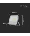 50W breedstraler - Samsung chip, 1m kabel, 6500K, zwart, werklamp, grijs matglas