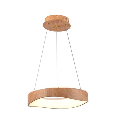18W LED hanglamp in houtdesign - 2100lm, Ø40cm, 3000K, incl. lichtbron