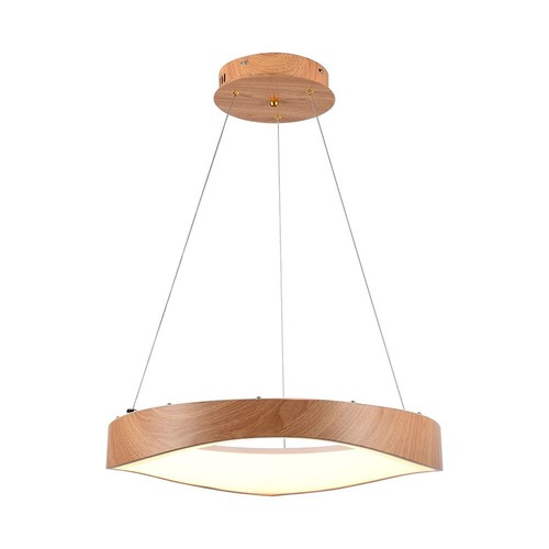 25W LED designer hanglamp in hout - Ø50cm, 3000K, witte behuizing, incl. lichtbron