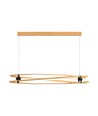LED design hanglamp - 3000K, hout+zwarte behuizing
