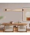 LED design hanglamp - 3000K, hout+zwarte behuizing