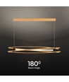 LED design hanglamp - 3000K, hout+zwarte behuizing