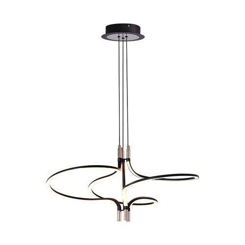 LED design hanglamp - 3000K verguld, zwarte behuizing