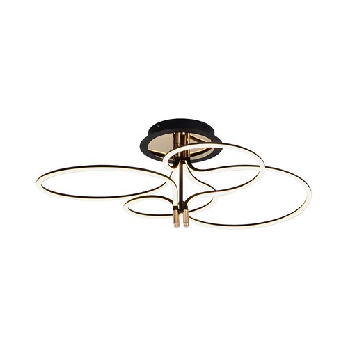 36W LED designer pendellamp - 4150lm, 3000K, goud en zwart, plafondlamp