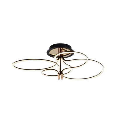 36W LED designer pendellamp - 4150lm, 3000K, goud en zwart, plafondlamp