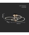 36W LED designer pendellamp - 4150lm, 3000K, goud en zwart, plafondlamp