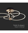 36W LED designer pendellamp - 4150lm, 3000K, goud en zwart, plafondlamp