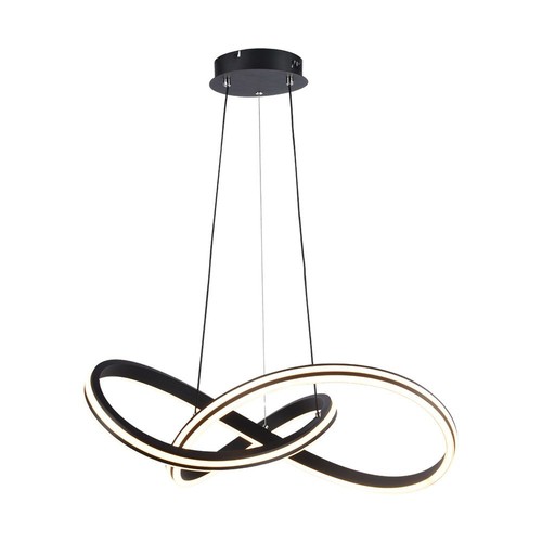 40W LED designer pendellamp, Ø60cm - 3-in-1 CCT, 4800lm, zwart, IP20