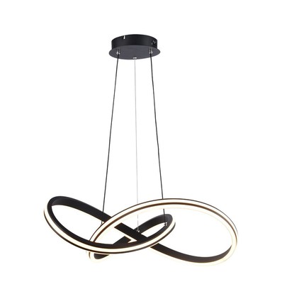 40W LED designer pendellamp, Ø60cm - 3-in-1 CCT, 4800lm, zwart, IP20