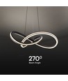40W LED designer pendellamp, Ø60cm - 3-in-1 CCT, 4800lm, zwart, IP20