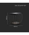 1W Solara designer tuin/tafellamp - Zonne-energie, IP44, zwart, lantaarnvorm, 3000K+6000K, incl. lichtbron