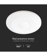 360° aanwezigheidssensor voor plafond - IP65, 3m bereik, wit, instelbare timer en lux