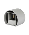 5W LED wandlamp met up/down licht - IP65 buiten, grijs, rond, 4000K, incl. lichtbron