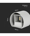 5W LED wandlamp met up/down licht - IP65 buiten, grijs, rond, 4000K, incl. lichtbron