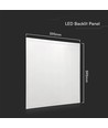 60x60 LED paneel, 36W - 120lm/W, IP65, flicker free, wit frame
