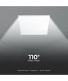 60x60 LED paneel, 36W - 120lm/W, IP65, flicker free, wit frame