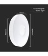 LED Designer Koepellamp - 20W/40W/20W, Afstandsbediening, Victory Wit Kapje, Dimbaar