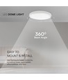 24W Koepellamp - LED, Samsung Chip, 6500K, Rond, Wit Frame, IP44
