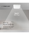 18W LED plafondlamp - IP44, 25 x 25cm, witte rand, Samsung LED Chip, incl. lichtbron