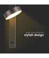 8W wandlamp met USB - 3000K, zwart, incl. lichtbron