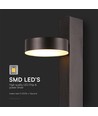 8W wandlamp met USB - 3000K, zwart, incl. lichtbron