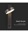 8W wandlamp met USB - 3000K, zwart, incl. lichtbron