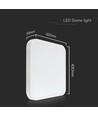 48W LED plafondlamp - IP44, 42x42cm, witte rand, 4000K, 5160lm