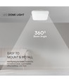 48W LED plafondlamp - IP44, 42x42cm, witte rand, 4000K, 5160lm
