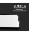 48W LED sensorlamp, 42x42cm - Samsung Chip, IP44, zwarte rand, 3000K, 5 jaar garantie
